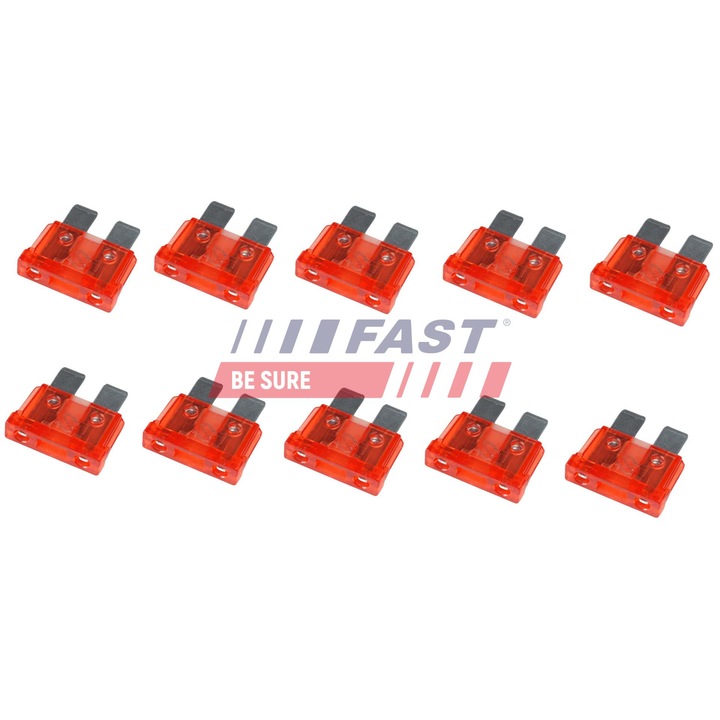 FAST elektromos biztosítékok, 10 db-os készlet, 10A, univerzális, áramkörvédelemhez
