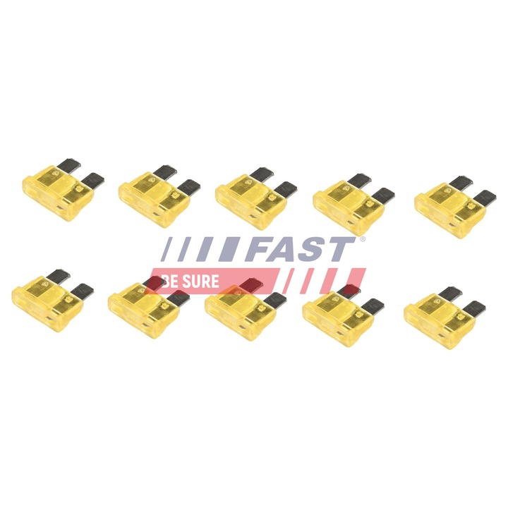 FAST elektromos biztosítékok, 10 darabos készlet, 20A, többszínű