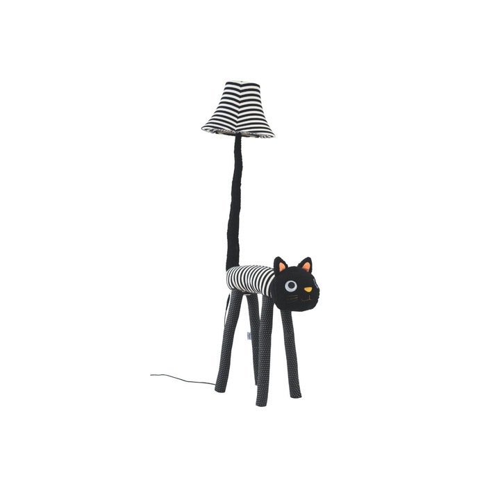 Lampa Happy Lamps Luna, 59 cm, negru și alb cu accente portocalii, LED integrat