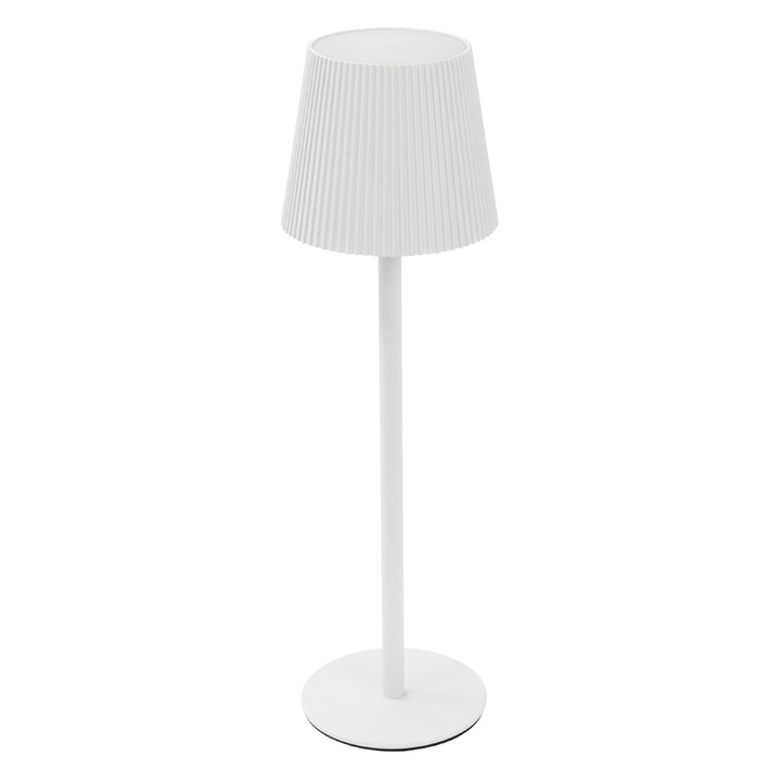 Lampa de masa touch LED ML-Design Ø10x36 cm, lumina alb cald, control tactil, veioza ambientala alba pentru noptiera, birou sau lectura, functie reglabila pe 4 niveluri cu senzor, baterie reincarcabila USB-C