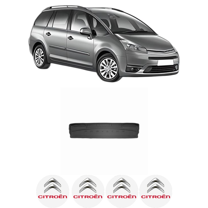 Tavita Portbagaj CITROEN C4 GRAND PICASSO I (UA_) din 2006-2013, Protectie Portbagaj Auto, 4x Stickere auto cu CITROEN