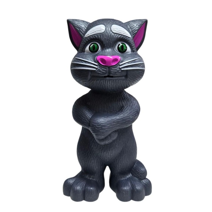 Interaktív játék Talking Tom, mindent utánoz, amit hall, szórakoztató hangok