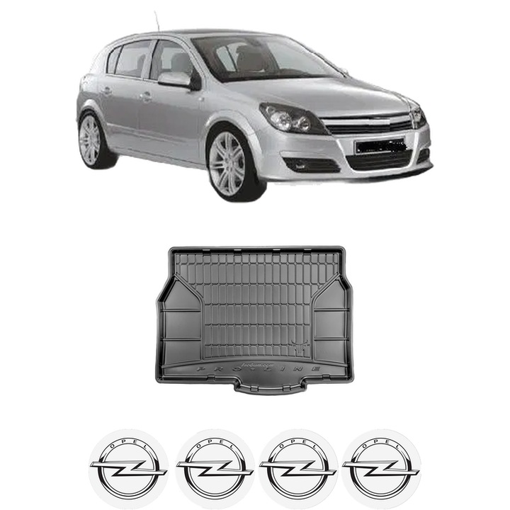 Tavita Portbagaj OPEL ASTRA H (A04) din 2004-2014, Protectie Portbagaj Auto, 4x Stickere auto cu OPEL