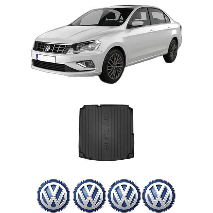 Tavita Portbagaj Volkswagen JETTA IV (162, 163, AV3, AV2) din 2010-2018, Protectie Portbagaj Auto, 4x Stickere auto cu Volkswagen