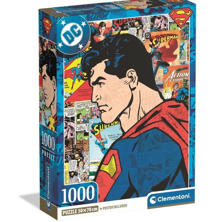 Пъзел 1000 ел Clementoni Superman, 70x50см, компактен, екологичен