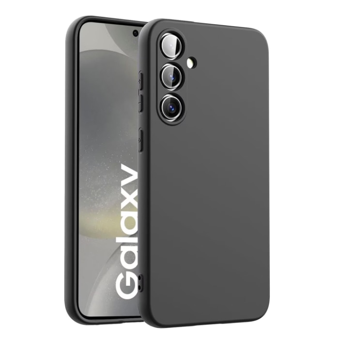 Husa protectie compatibila cu Samsung Galaxy S25, Silicon Flexibil Mat, Protectie Camera, Margini Ridicare pentru protectie ecran, Negru