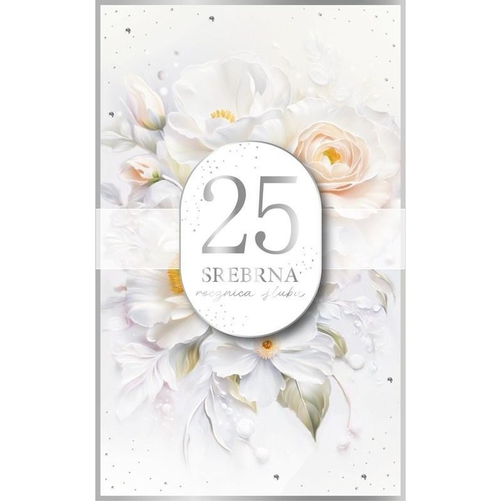 Felicitare Rocznica Slubu 25, Armin Style, zlocenie/srebrzenie, hartie groasa