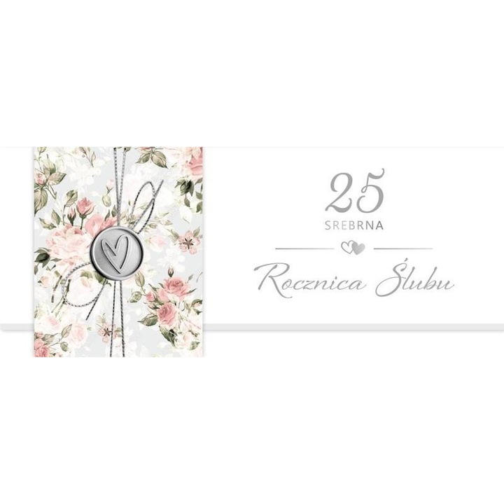 Felicitare Rocznica Slubu 25, Armin Style, zlocenie/srebrzenie, hartie groasa