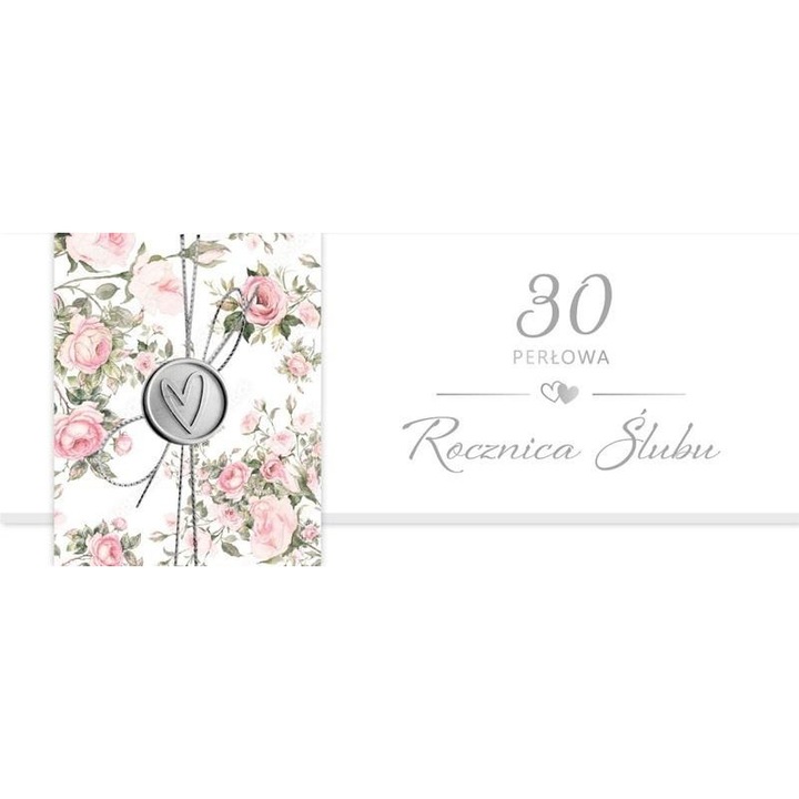 Felicitare Armin Style, Karnet Rocznica Slubu 30, zlocenie/srebrzenie, hartie groasa