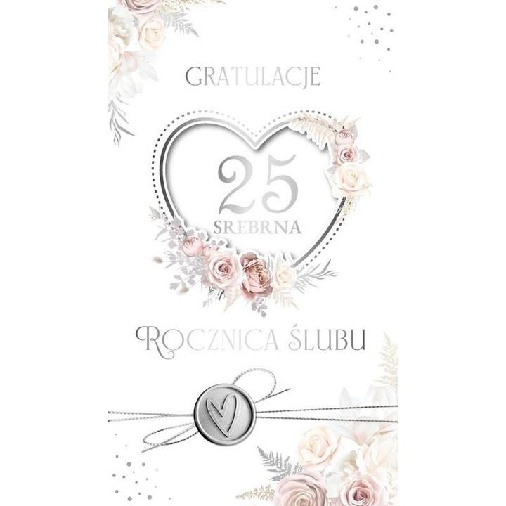 Felicitare Rocznica Slubu 25, Armin Style, zlocenie/srebrzenie, hartie groasa