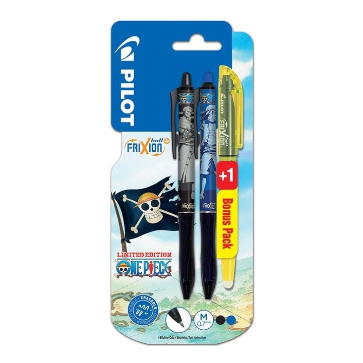 PILOT szett: 2 toll és kiemelő, Fixion Ball/FriXion Light One Piece, Többszínű