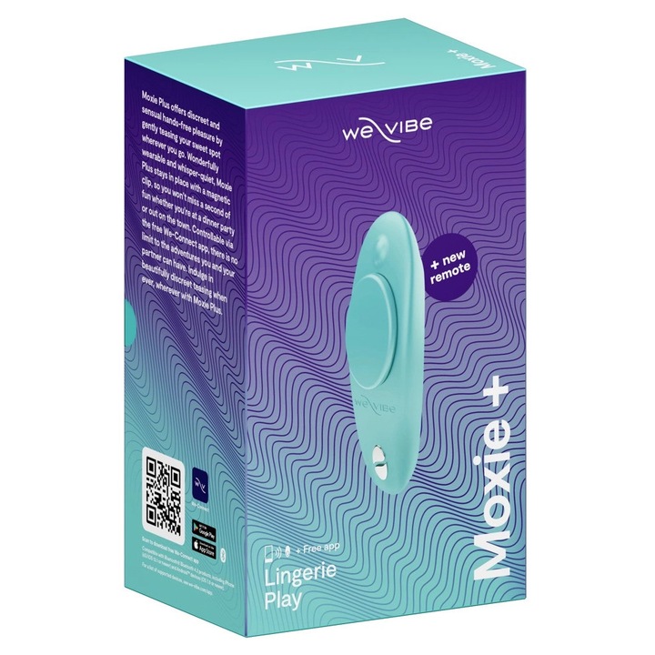 Вибратор We-Vibe Moxie+, Аква, безжичен, за бельо