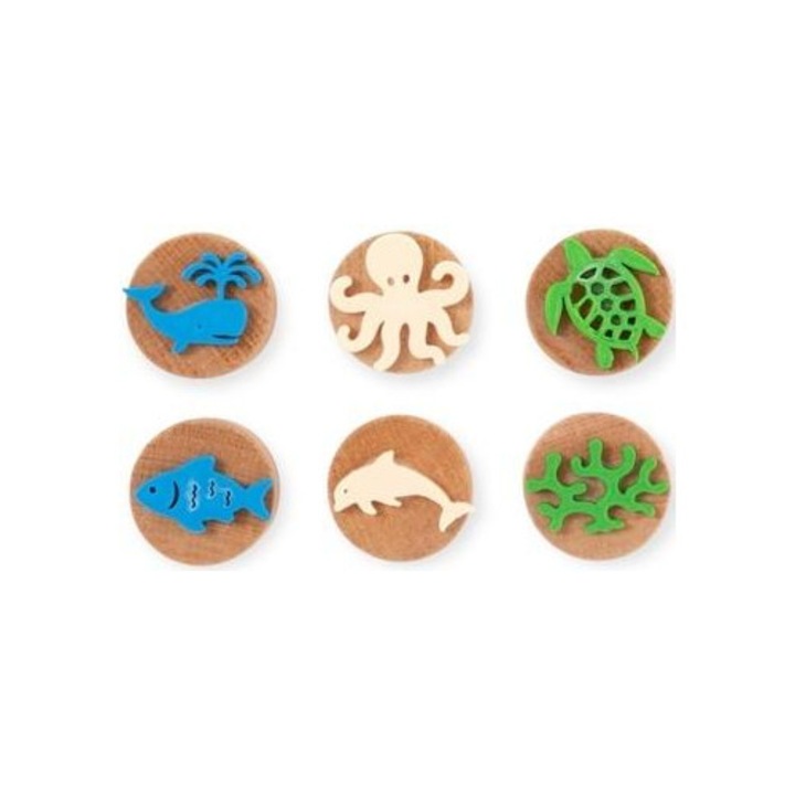 6 db fa bélyegző készlet, ChildGen, 5x2.5cm, Többszínű