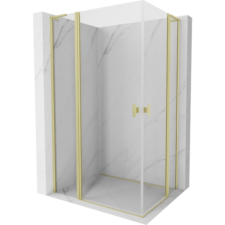 Mexen Mist L Duo cabina de dus batanta 115 x 105 cm, transparent, auriu periat - 8A4L-115-105-55-00