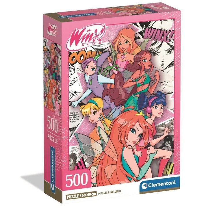 Пъзел 500 Clementoni Winx, 49x36см, екологичен комплект