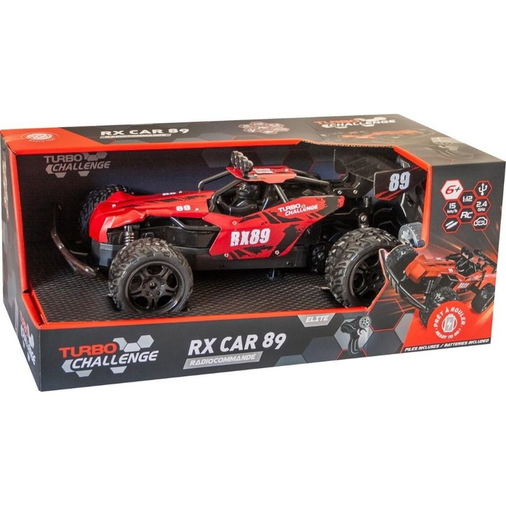 R/C Turbo Challenge 89 kisautó, 1:12, 15 km/h, 2,4 GHz, többszínű