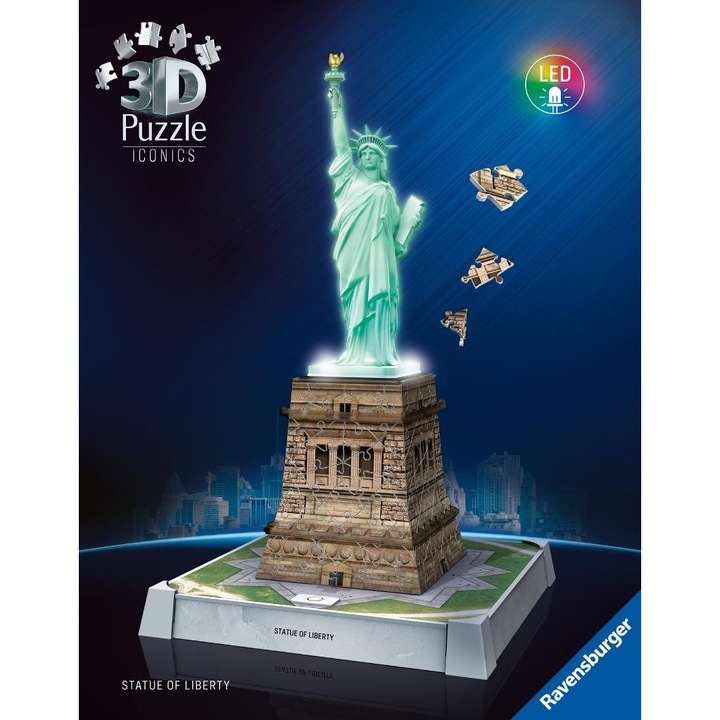 Пъзел 3D Ravensburger Статуя на свободата, 224 части, за деца над 8 години