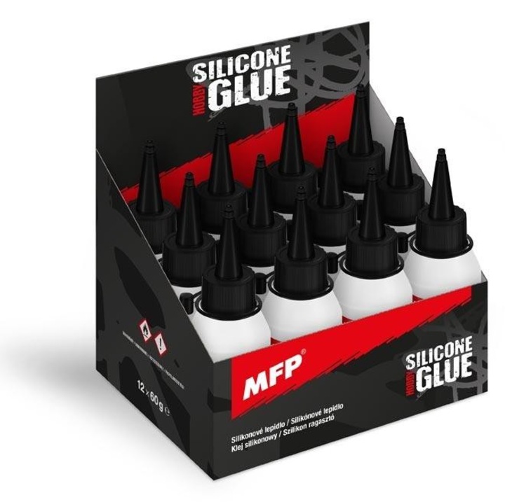 Adeziv siliconic MFP 60g, set 12 buc, transparent, 12,5x4cm
