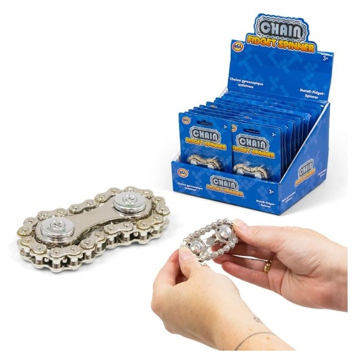 Láncos pörgettyű, One for Fun, interaktív játék, stresszoldó, többszínű