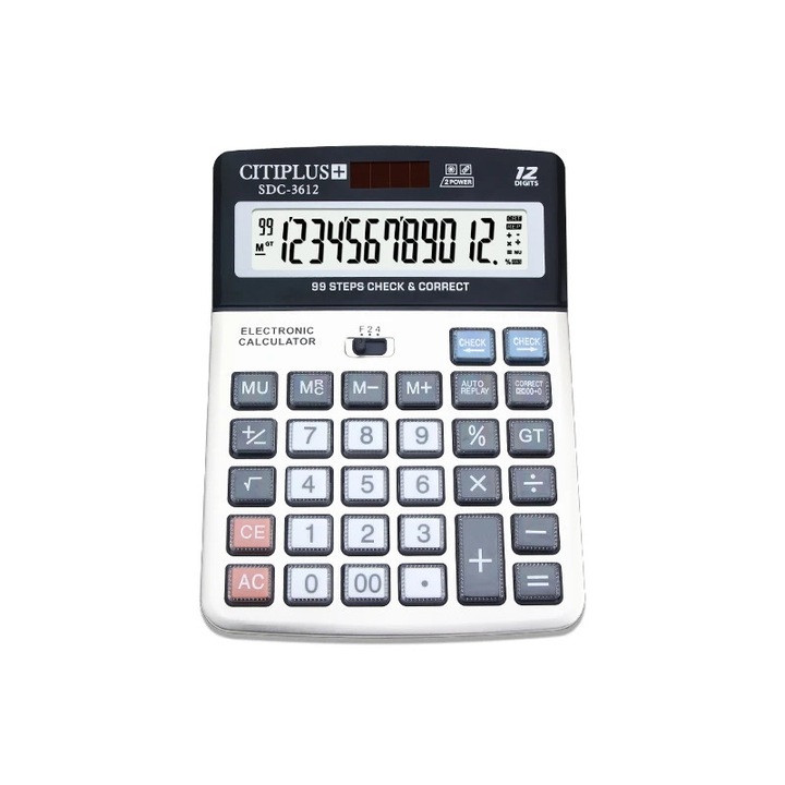 Calculator Electronic de Buzunar RSB AD-144L, Afisaj Digital 12 Cifre, Design Compact, Cutie Transparenta