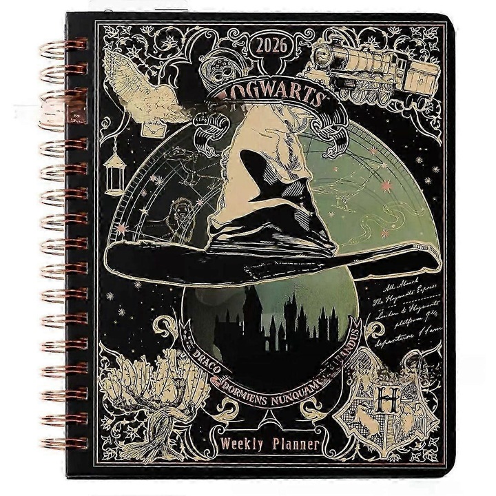 Agenda Magic Day Anniversary Planner 2026, design elegant, pagini zilnice, 2026, hardcover