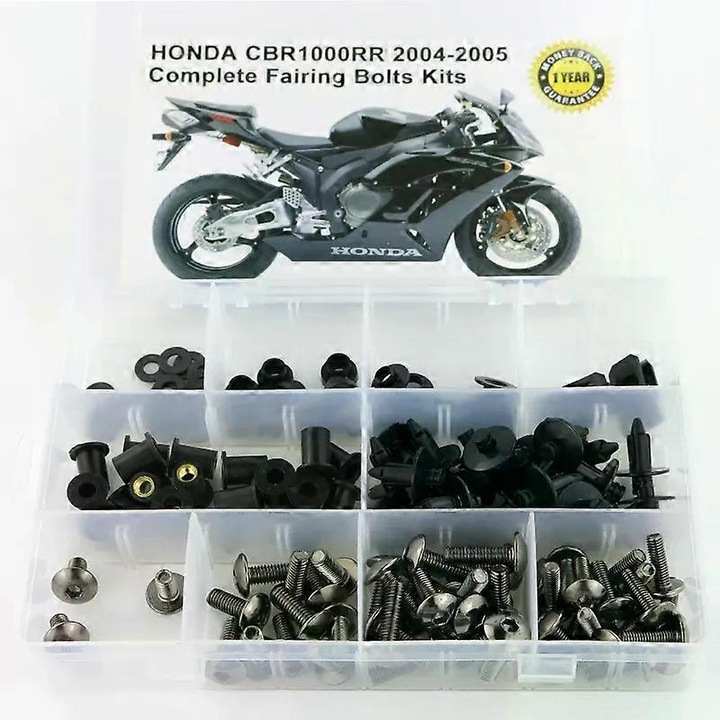 Set de suruburi pentru carenaj complet Honda CBR 1000RR 2004-2005, 123 piese, otel de inalta calitate