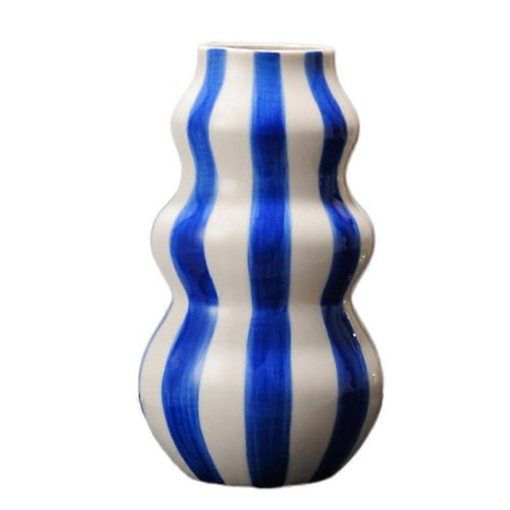 Vaza ceramica moderna, design simplu, multicolor, 23x11cm, set decorativ