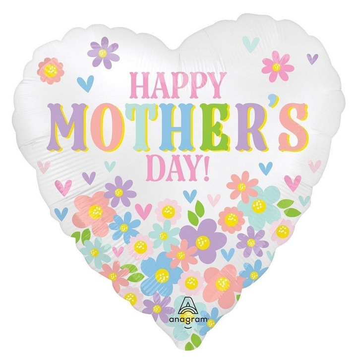 Фолиев балон Честит Ден на майката, 46см, многоцветен, комплект 1 бр.