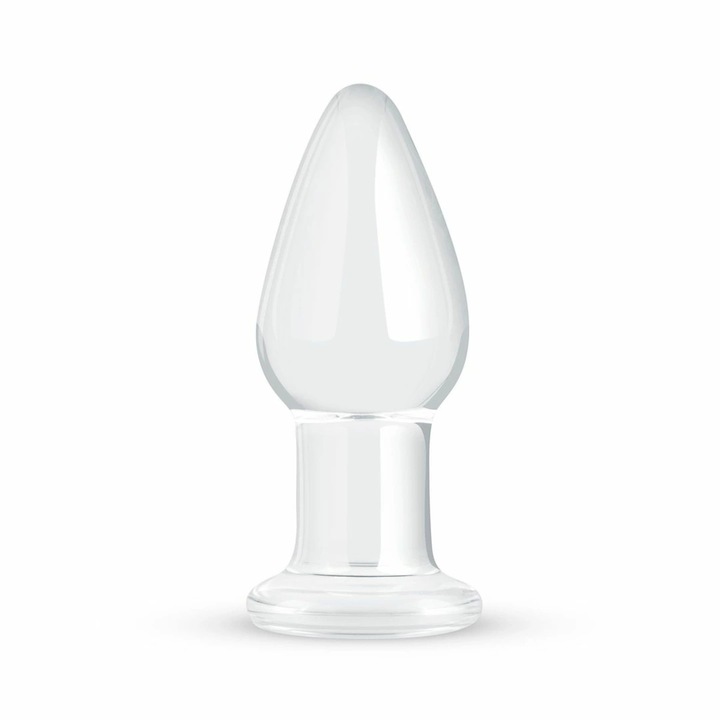 Dop anal din sticlă transparentă Gildo, 3,9 cm, szett