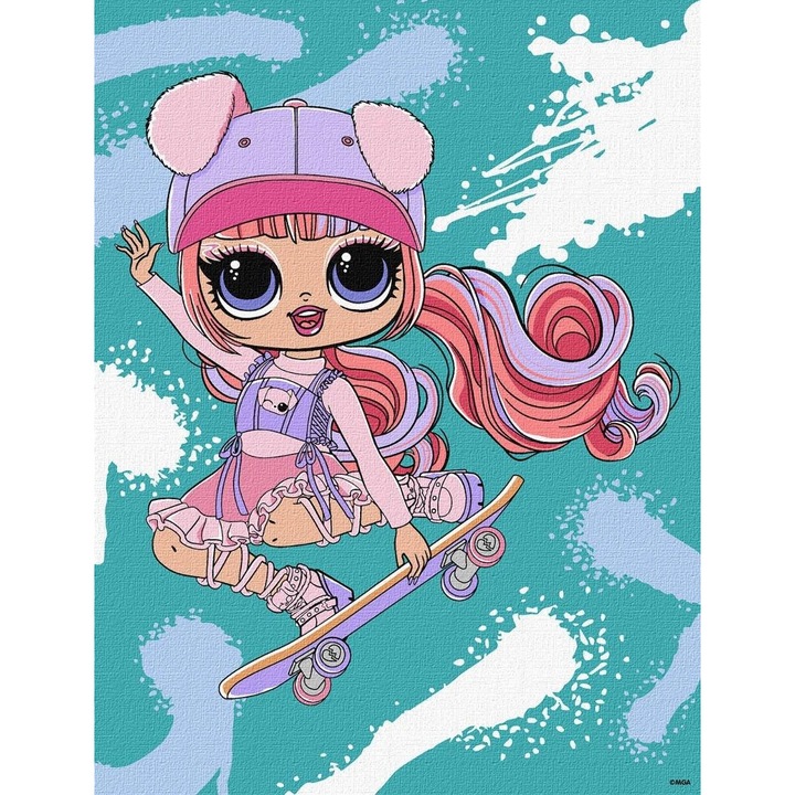 Комплект картина по номера L.O.L. Surprise! Tweens Skate Dance, 3 четки, металикови цветове, 40x50см