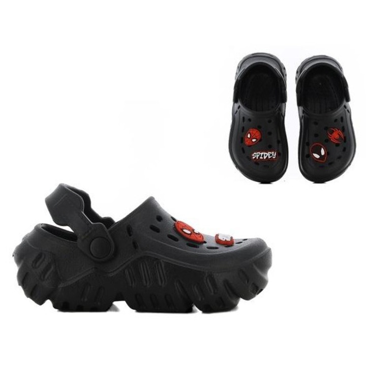 Pókember gyerek papucs, FLA, fekete, EVA