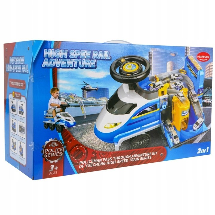 2 az 1-ben járgány parkolóval, MAKSIK, kék, 56x23x35cm, 3 évesnél idősebb gyermekeknek