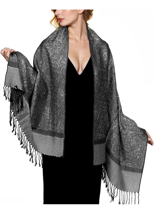 Esarfa dama, model paisley, 180x70cm, material moale, usoara