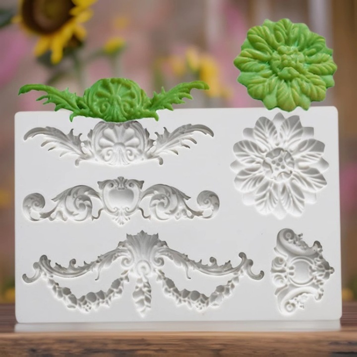 Forma prajituri, model retro embosat, 20x11.5x1.2cm, multicolor