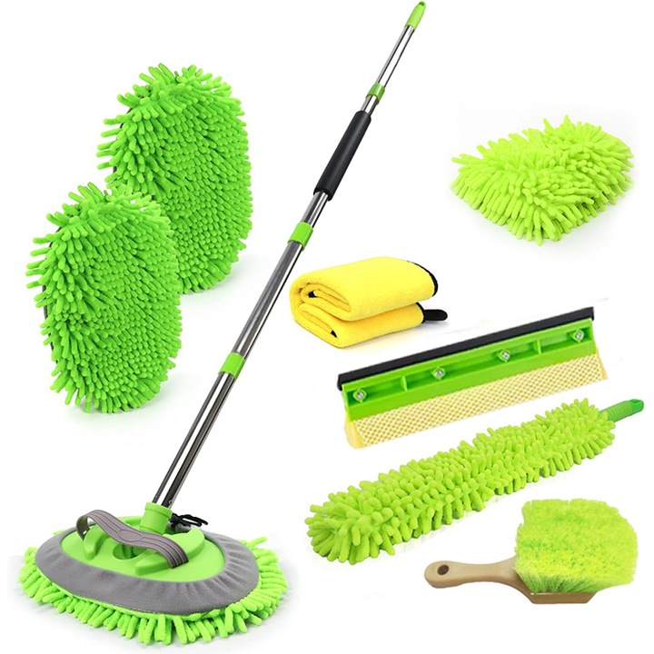 Set de perii de curatare auto, mop pentru spalare, 8 piese, multicolor