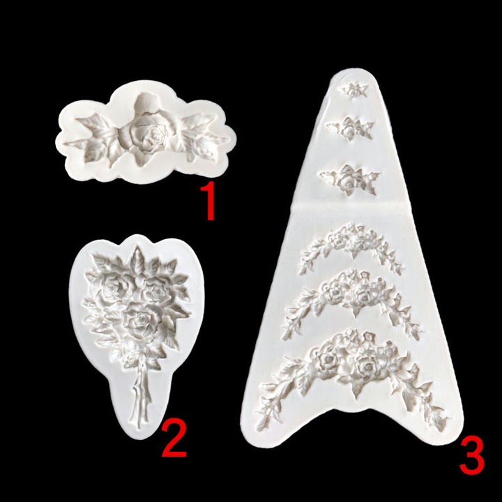 Set 3 Matrite Prajituri, Silicon, Alb