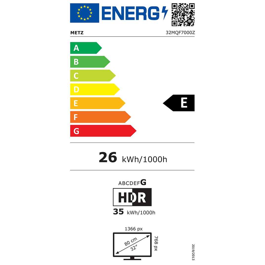 Televizor METZ QLED 32MQF7030Z, 80 cm, Smart Google TV, HD, Clasa E (Model 2025)