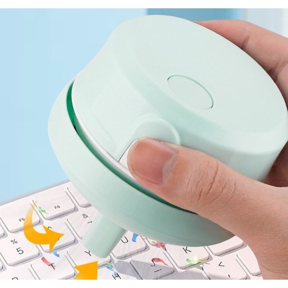 Aspirator desktop, electric, verde, pentru resturi de radiera si tastatura