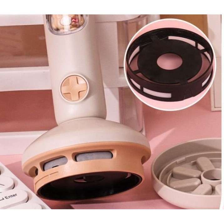 Aspirator desktop, roz, portabil, USB reincarcabil, 3 niveluri de aspiratie