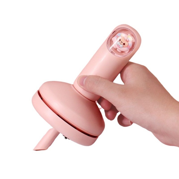 Aspirator desktop, roz, portabil, USB reincarcabil, 3 niveluri de aspiratie