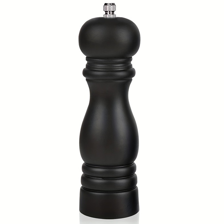 Rasnita manuala pentru piper, ajustabila, lemn, neagra, 6 setari