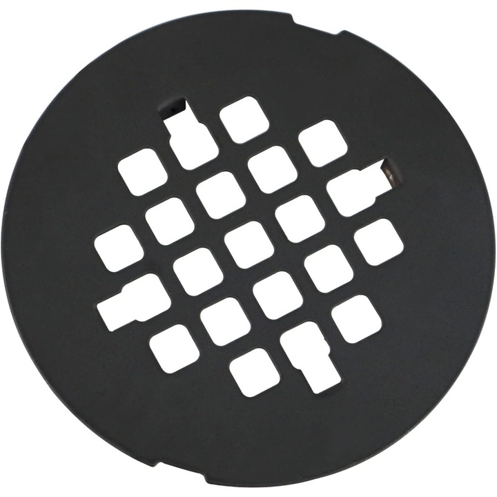 Capac de scurgere rotund negru, 4.25 inch, din otel inoxidabil, usor de instalat, set de capaci pentru sistemele de scurgere