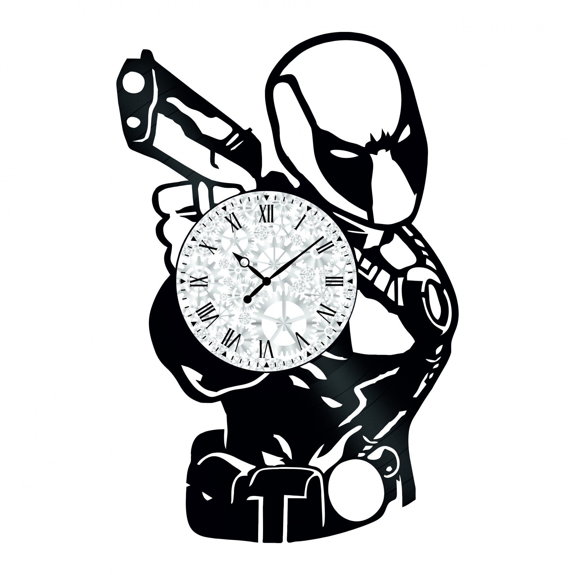 Ceas de perete Vintage din Vinyl - Revival Vinyl Wall Clock Desene Animate Dead Pool