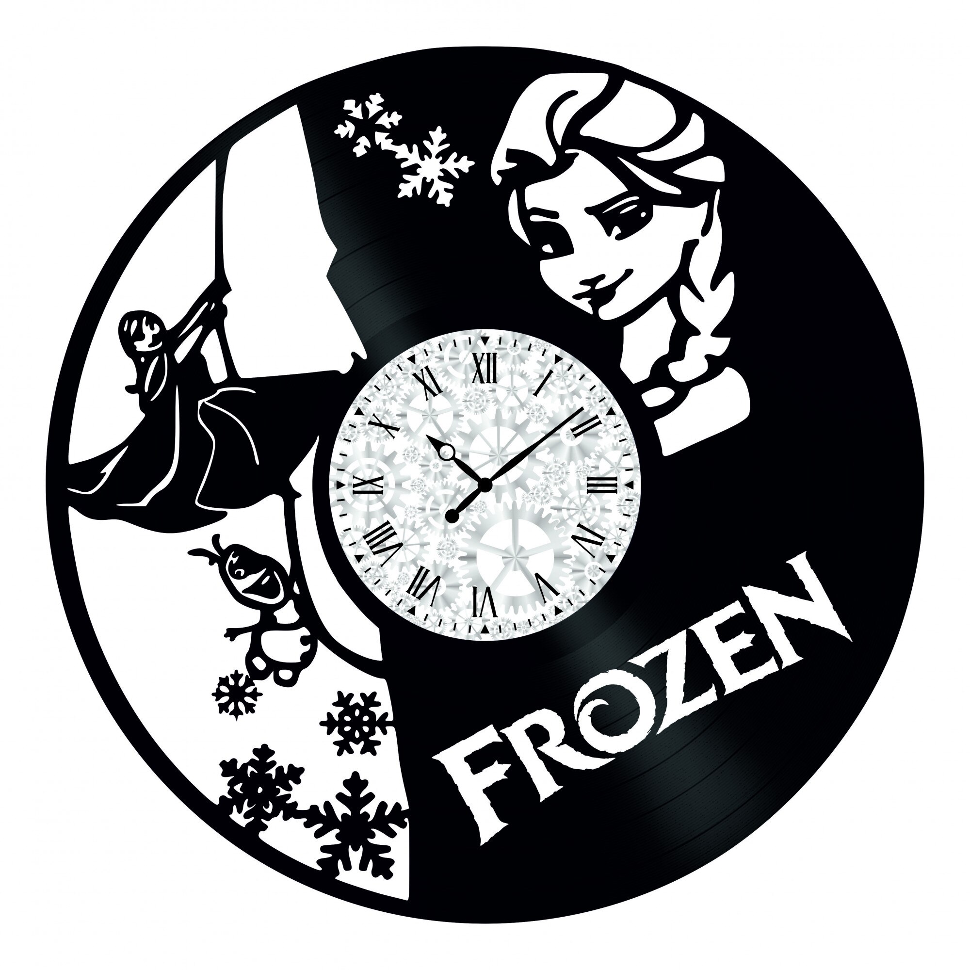 Ceas de perete Vintage din Vinyl - Revival Vinyl Wall Clock Desene Animate Frozen