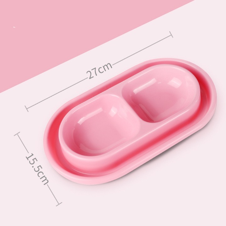 Set 2 castroane pentru pisici si caini, roz, material ecologic, design 2 in 1