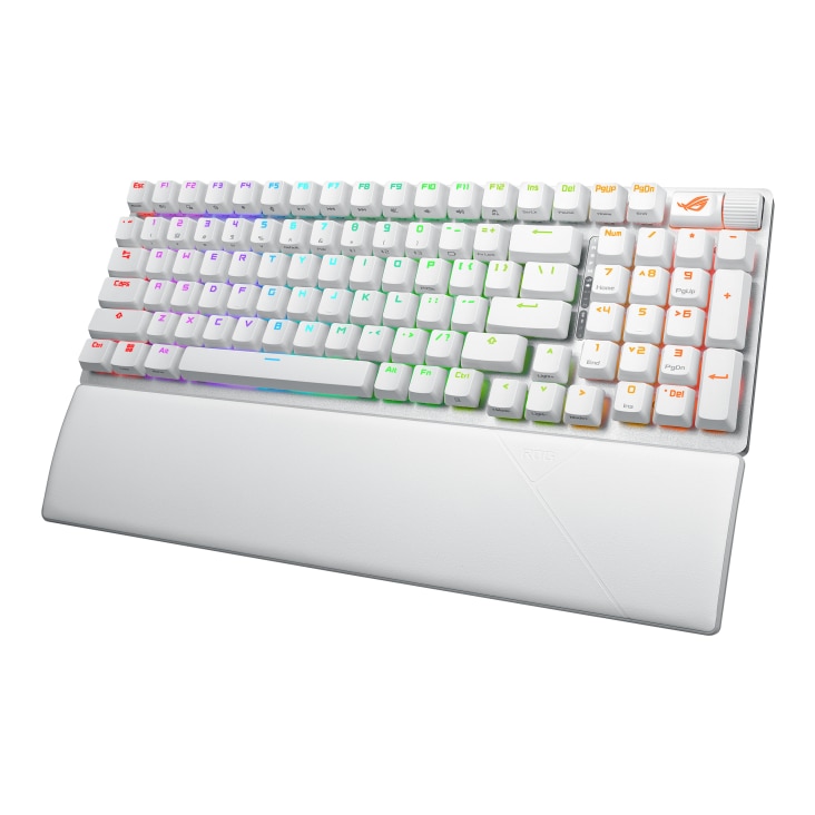 Tastatura Gaming Wireless ASUS ROG STRIX SCOPE II 96, Swithuri ROG NX Snow&Storm, Suport de Incheietura Detasabil, Alb