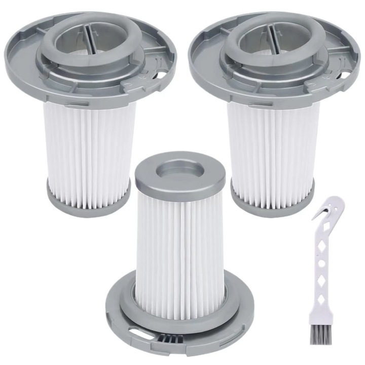 Set de 3 filtre de inlocuire pentru aspirator fara fir Rowenta X-Force Flex 8.60, lavabile, cu perie de curatare