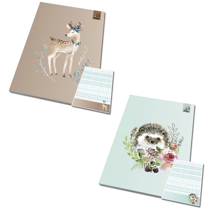 Bee-bee A6 jegyzetfüzetek, 50 lapos, négyzetrácsos, 10 darabos készlet