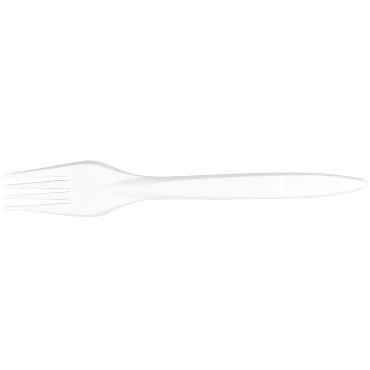 Arpex villák, újrafelhasználható műanyag evőeszközök, 18 cm, fehér, 8 db