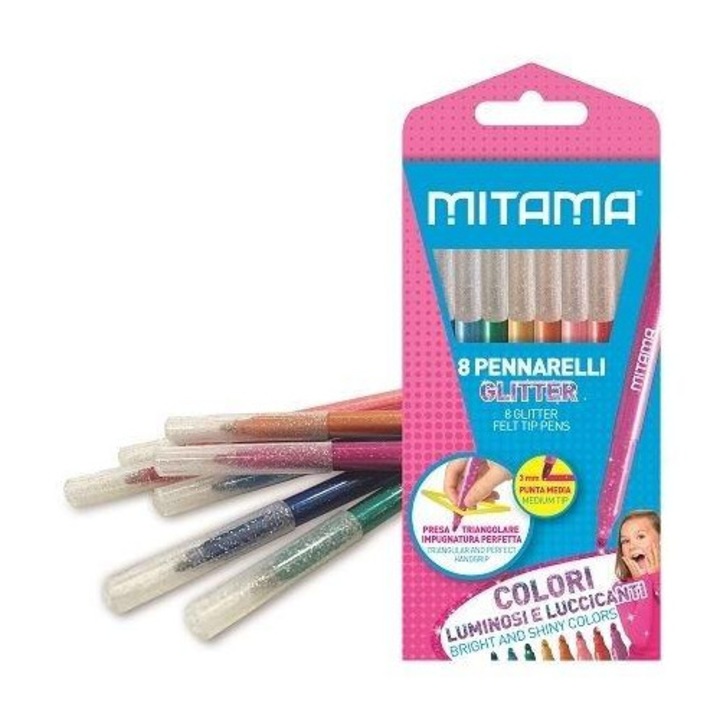 8 db Mitama marker készlet, 3mm-es hegy, nem mérgező